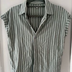 Green Striped Button-down Shirt